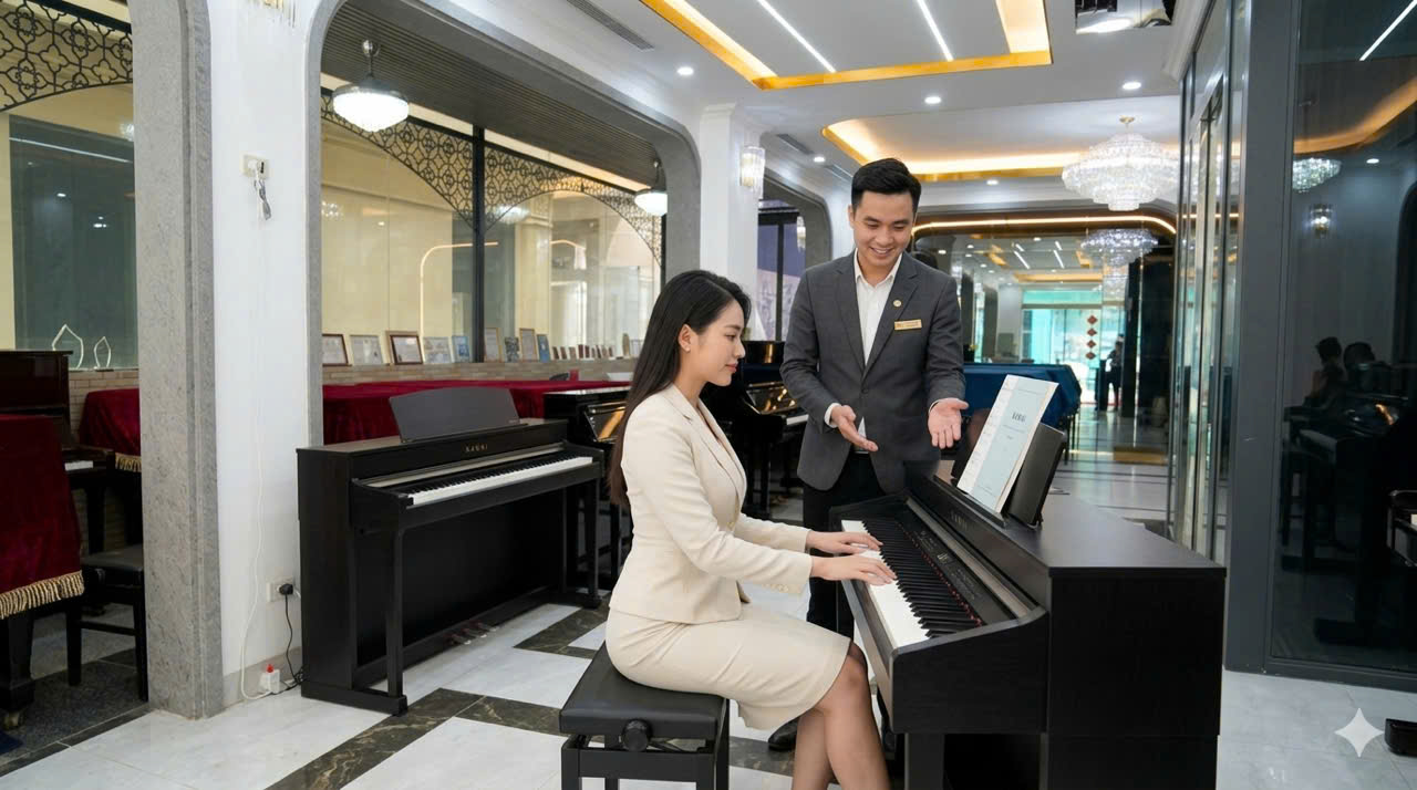 Chuyên viên tư vấn chọn trung tâm dạy piano phù hợp cho người mới bắt đầu tại Long Biên